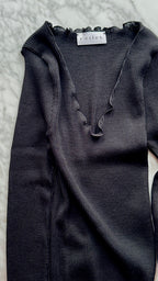 Longsleeve Wełna i Jedwab Czarny