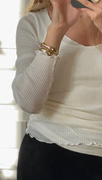 Longsleeve Wełna i Jedwab Off White