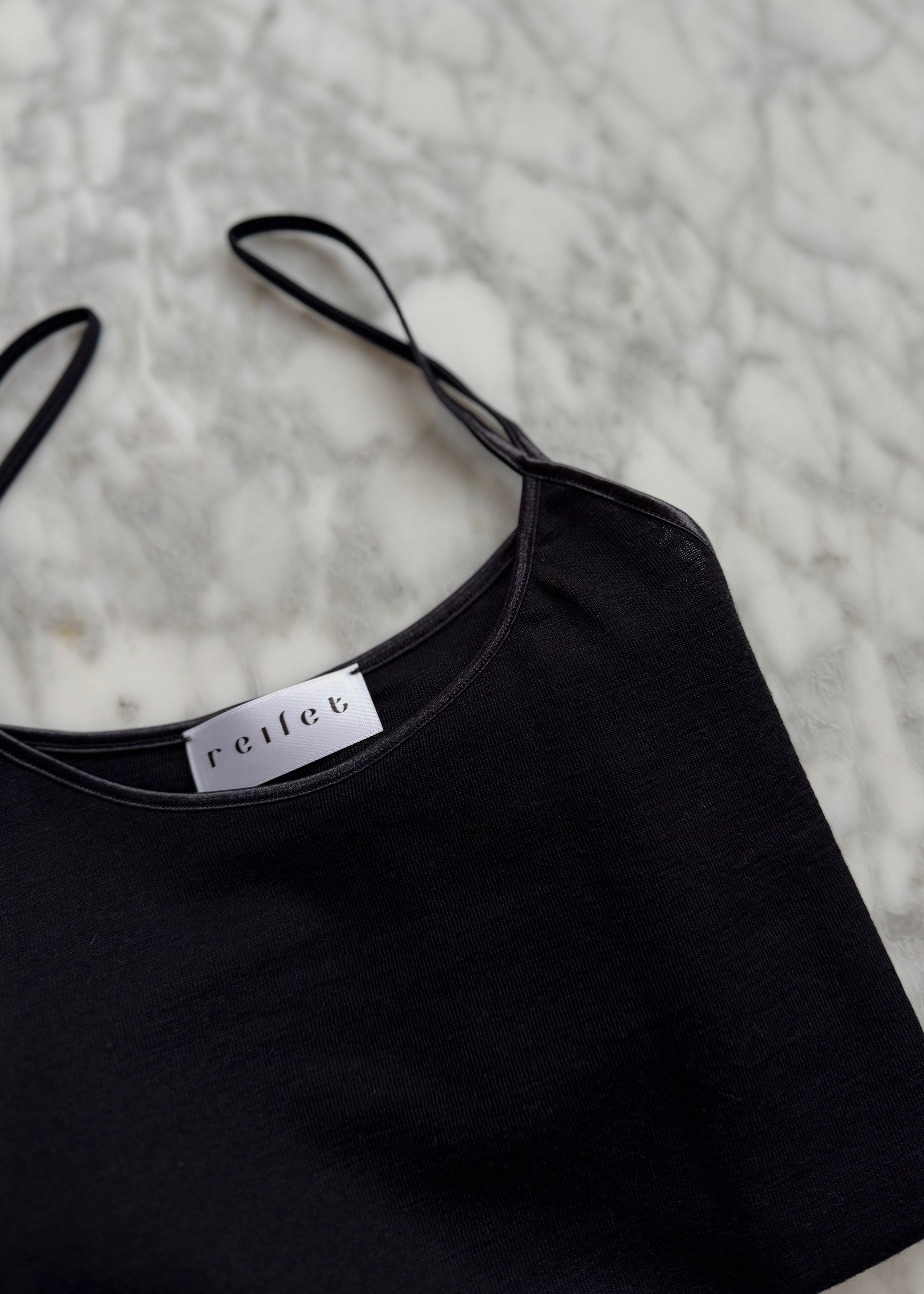 Top Wełna i Jedwab Czarny