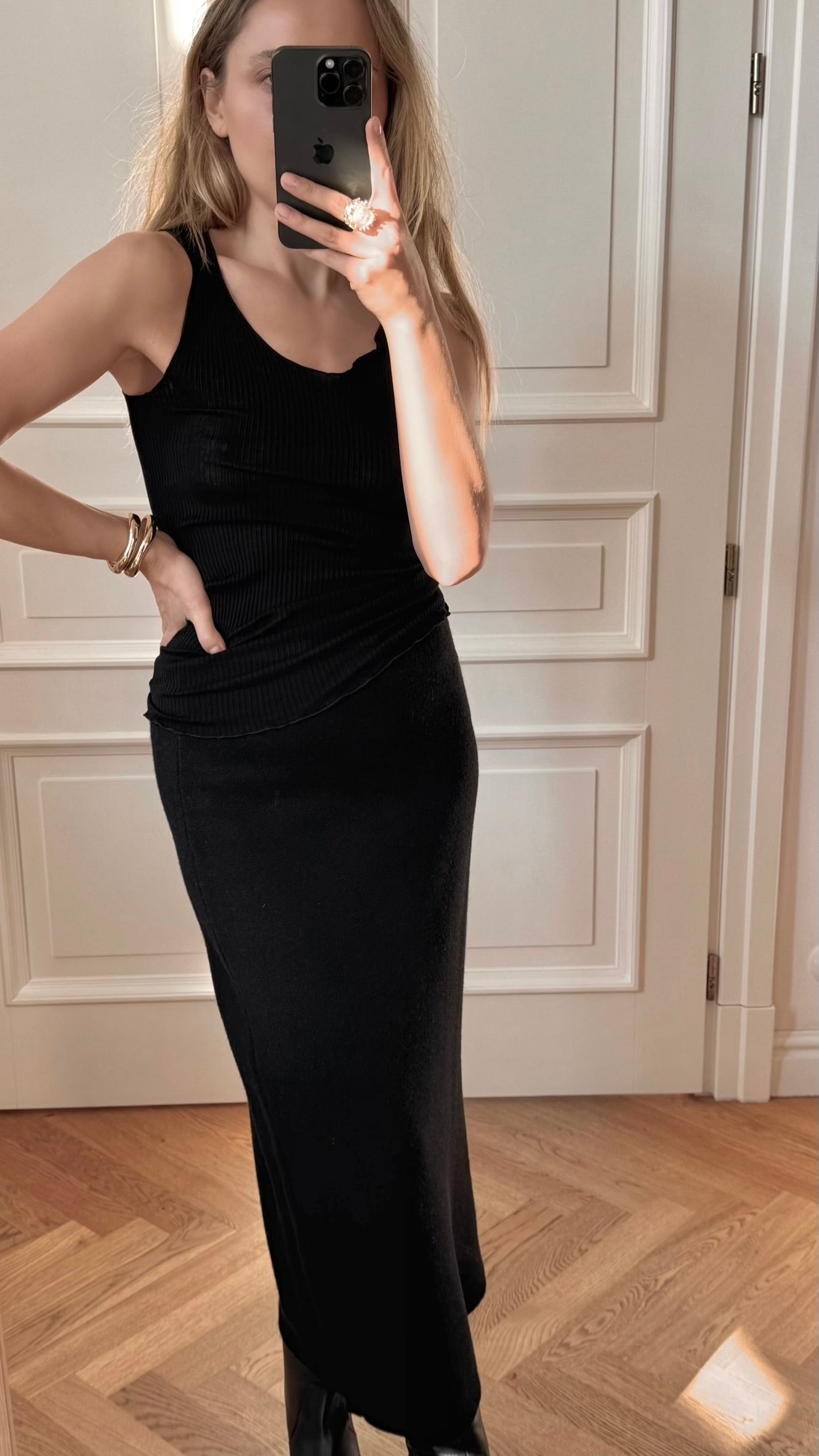 Tank Top Wełna i Jedwab Czarny