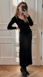 Longsleeve Wełna i Jedwab Czarny