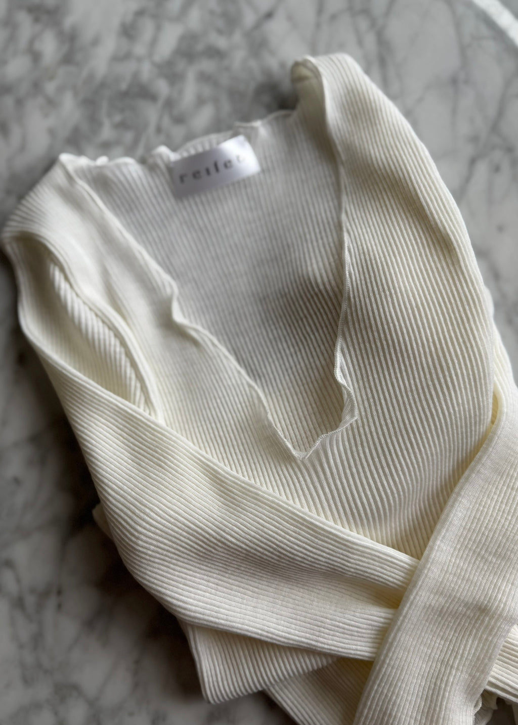 Longsleeve Wełna i Jedwab Off White