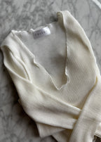 Longsleeve Wełna i Jedwab Off White