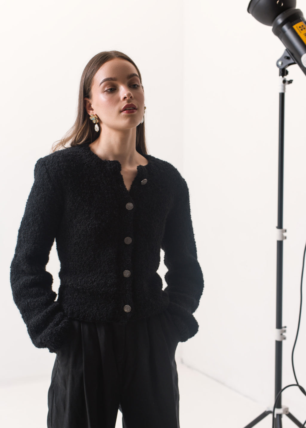 Sweter Boucle Czarny