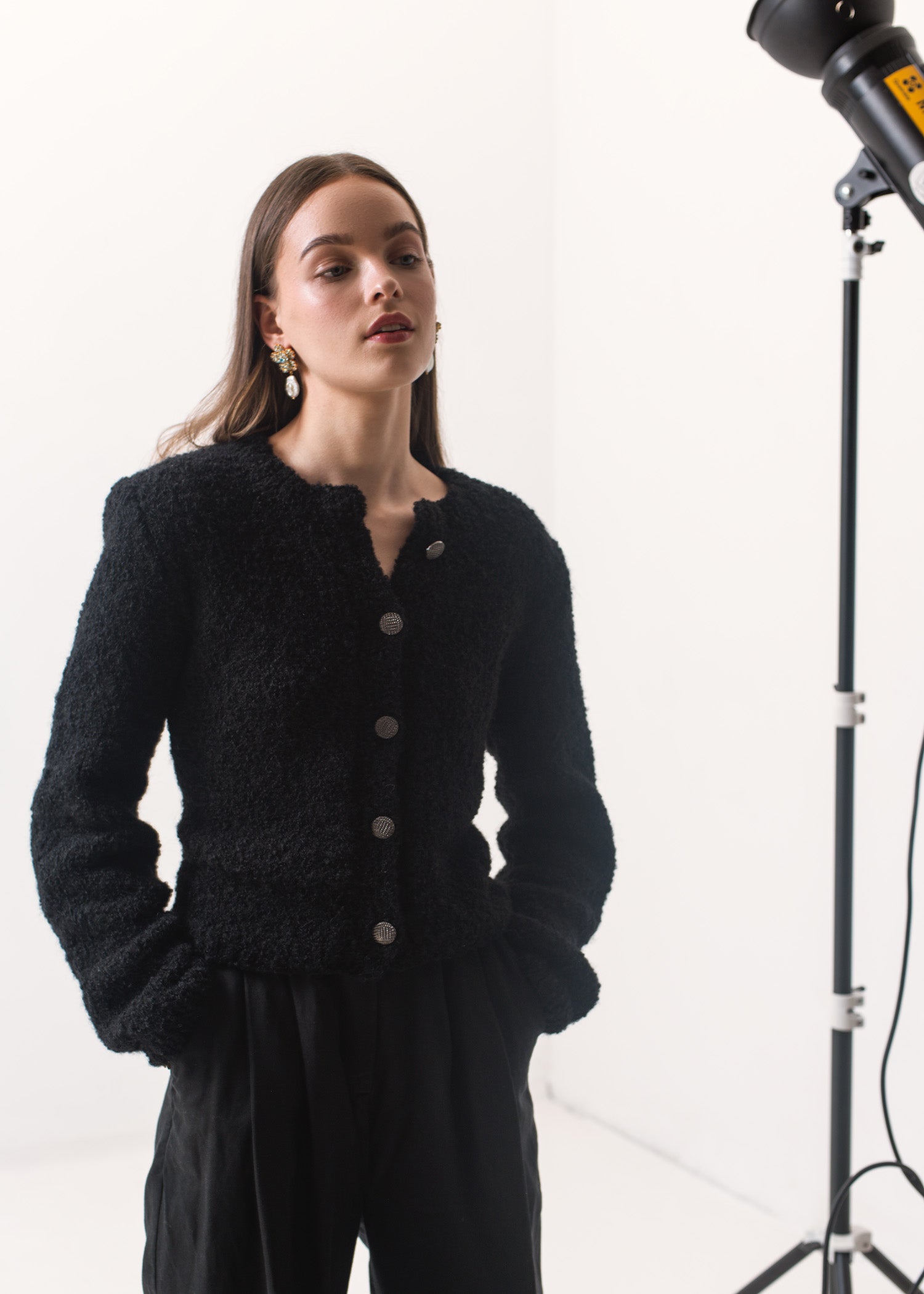 Sweter Boucle Czarny