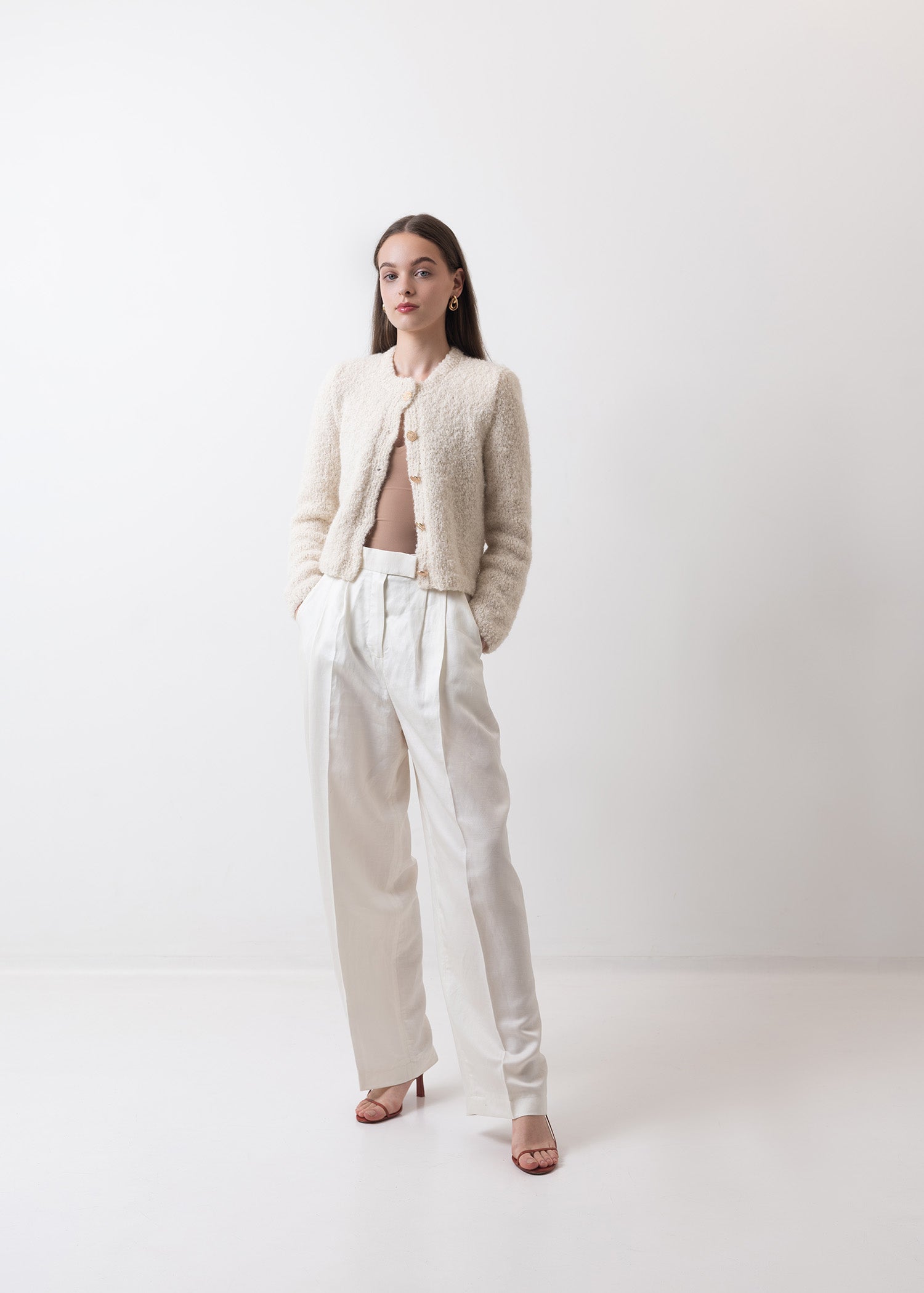 Sweter Boucle Off White