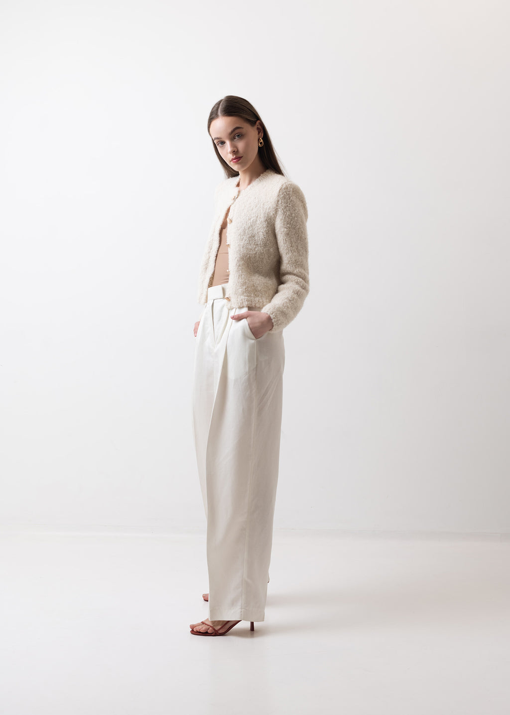 Sweter Boucle Off White