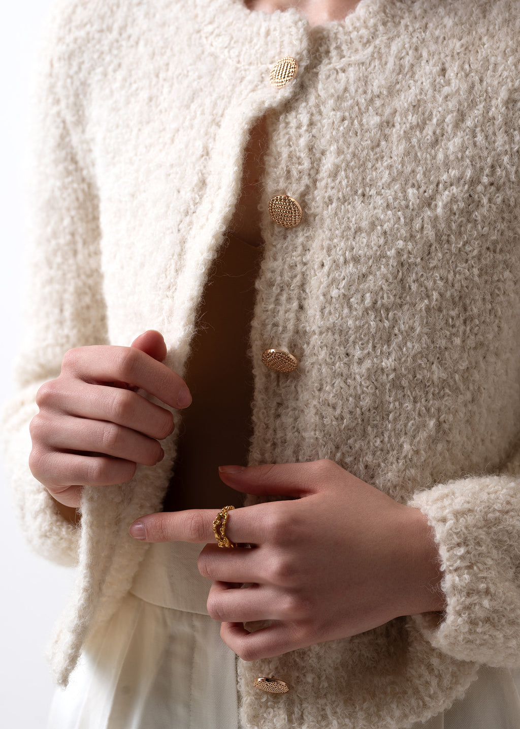 Sweter Boucle Off White