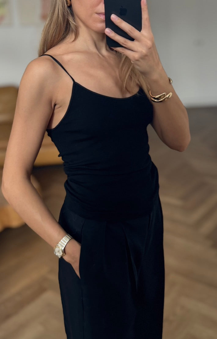 Top Wełna i Jedwab Czarny